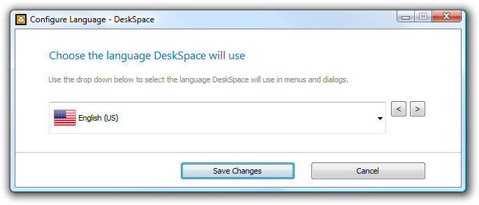 DeskSpace 1.5.8 - Configure Language