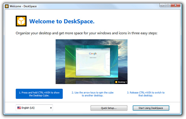 DeskSpace 1.5.8 - Welcome