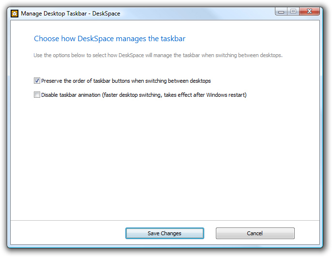 DeskSpace 1.5.8 - Manage Desktop Taskbar