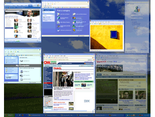 TopDesk can also display window thumbnails in an Expose-like layout.