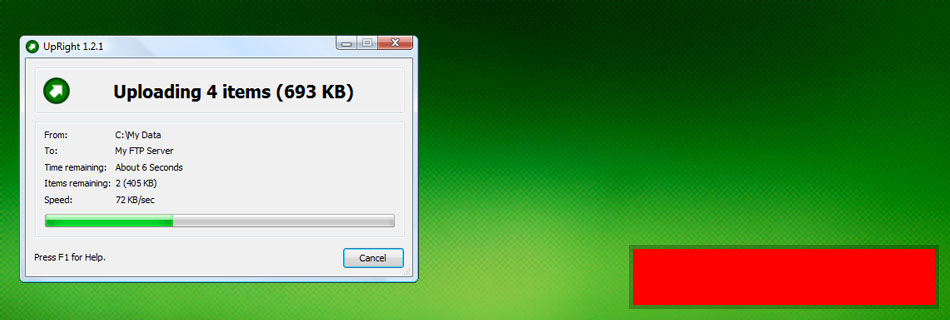 One click Amazon S3 and FTP file transfer with UpRight.