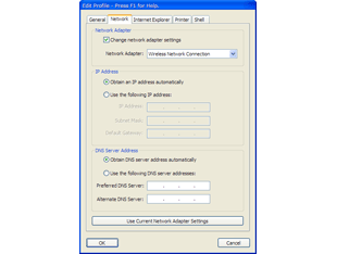 NetSet lets you change the network adapter, IP address, and DNS server address you use to connect to a network.